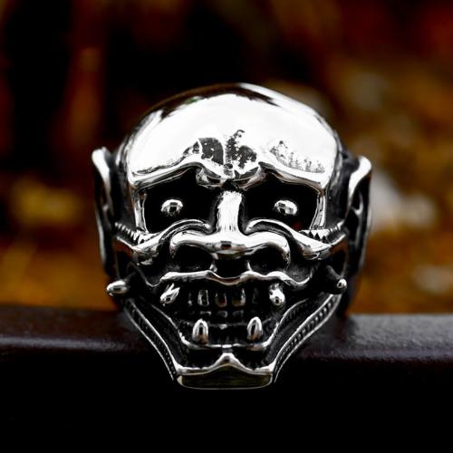 Titanium Steel Finger Ring, Skull, polished, vintage & different size for choice & for man, US Ring Size:7-13, Sold By PC