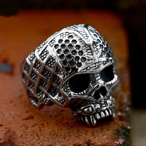 Titanium Steel Finger Ring, Skull, polished, vintage & different size for choice & for man, US Ring Size:7-13, Sold By PC