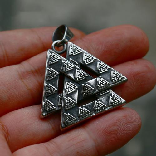 Stainless Steel Pendants, 304 Stainless Steel, Triangle, polished, vintage & DIY, original color, 39.90x46.10mm, Sold By PC