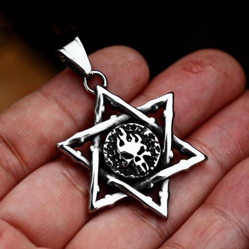 Stainless Steel Pendants 304 Stainless Steel Hexagram polished vintage & DIY & hollow original color Sold By PC