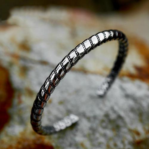 Titanium Steel Cuff Bangle polished fashion jewelry & for man original color Inner Approx 60mm Sold By PC