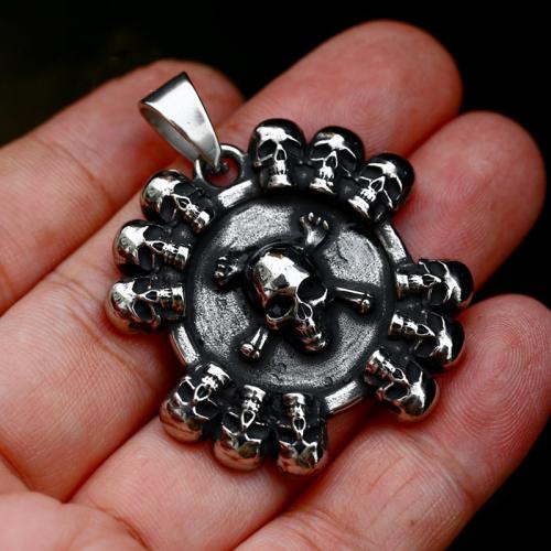 Stainless Steel Skull Pendants, 304 Stainless Steel, polished, vintage & DIY, original color, 40.60x50.50mm, Sold By PC