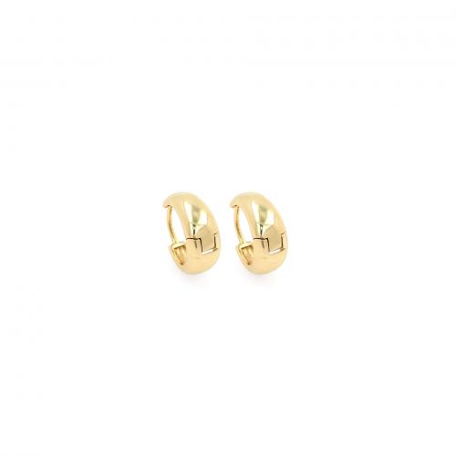 Brass Huggie Hoop Earring, 18K gold plated, fashion jewelry & for woman, nickel, lead & cadmium free, 14x14x6mm, Sold By Pair