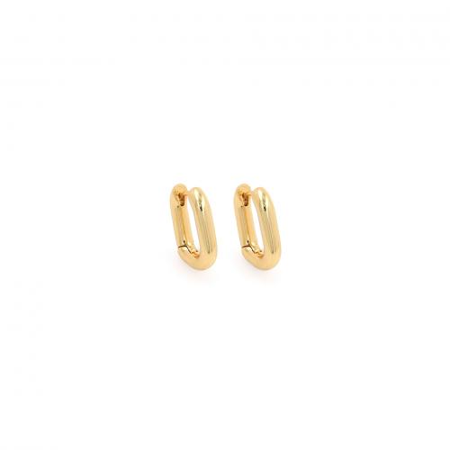 Brass Huggie Hoop Earring, 18K gold plated, fashion jewelry & for woman, nickel, lead & cadmium free, 12x15.50x3mm, Sold By Pair