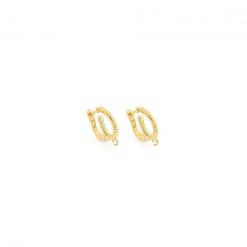Brass Hoop Earring Components 18K gold plated fashion jewelry & DIY nickel lead & cadmium free Sold By Pair