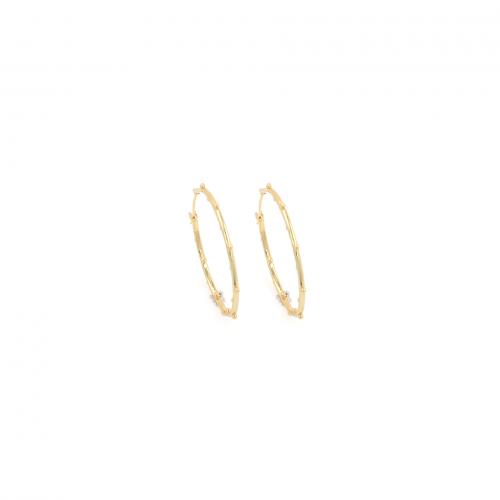 Messing Hoop Earring, 18K forgyldt, mode smykker & for kvinde, nikkel, bly & cadmium fri, 40x39x1.70mm, Solgt af par