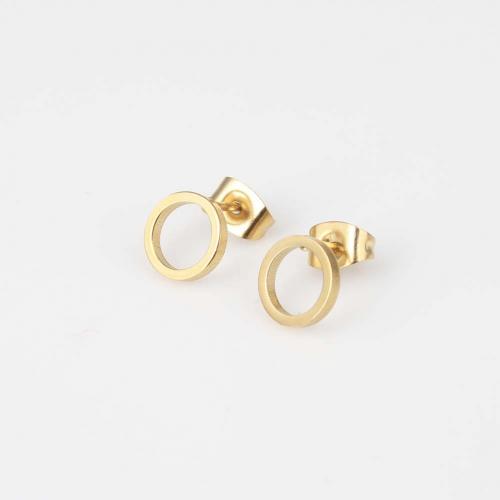 Stainless Steel Stud Earrings 316 Stainless Steel Donut Vacuum Ion Plating fashion jewelry & for woman & hollow nickel lead & cadmium free Sold By Pair