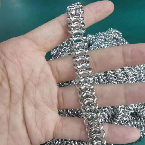 Rozsdamentes acél Nekclace Chain, 304 rozsdamentes acél, elektrolízis, DIY, nikkel, ólom és kadmium mentes, Által értékesített m