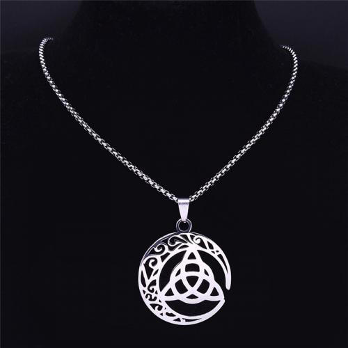 Stainless Steel Jewelry Necklace 304 Stainless Steel polished fashion jewelry & Unisex silver color Length Approx 50 cm Sold By PC