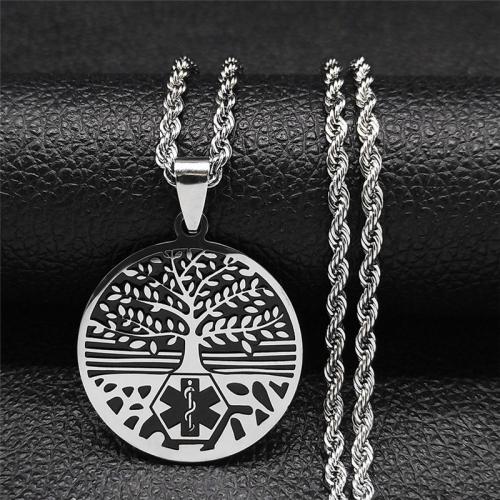 Stainless Steel Jewelry Necklace, 304 Stainless Steel, fashion jewelry & Unisex, silver color, 30x30mm, Length:Approx 60 cm, Sold By PC