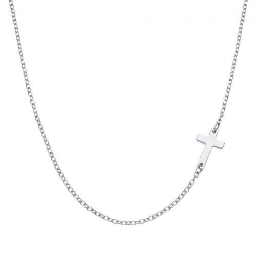 Stainless Steel smycken halsband, 304 rostfritt stål, Cross, mode smycken & för kvinna, fler färger för val, 19x11mm, Såld Per Ca 40 cm Strand