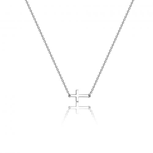 Edelstahl Schmuck Halskette, 304 Edelstahl, Kreuz, Modeschmuck & für Frau, keine, 20mm, verkauft per ca. 45 cm Strang