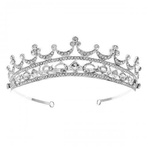Bridal Tiaras, Tibetan Style, silver color plated, for woman & with rhinestone, nickel, lead & cadmium free, Sold By PC
