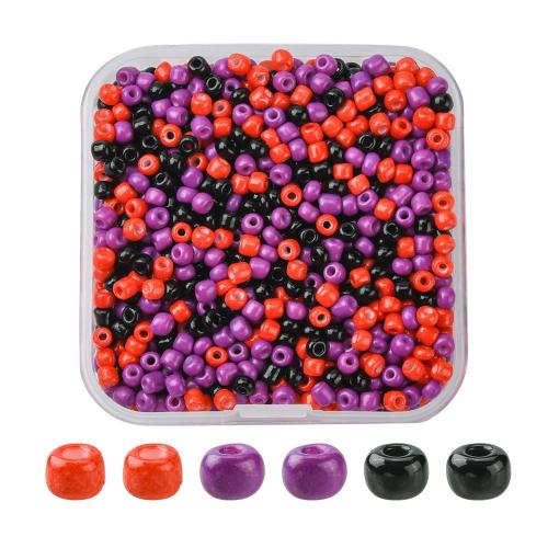 Móda Skleněné korálky, Sklo, s Plastový box, DIY, smíšené barvy, 54x20x53mm, Prodáno By Box