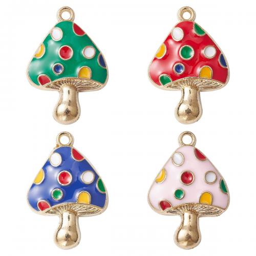 Tibetan Style Enamel Pendants, mushroom, gold color plated, DIY, more colors for choice, 16x23mm, 8Pairs/Bag, Sold By Bag