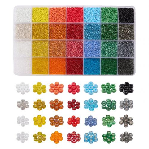 Acrylic DIY Jewelry Set, with Plastic Box, Rectangle, 28 cells, mixed colors, 225x18x132mm, Sold By Box