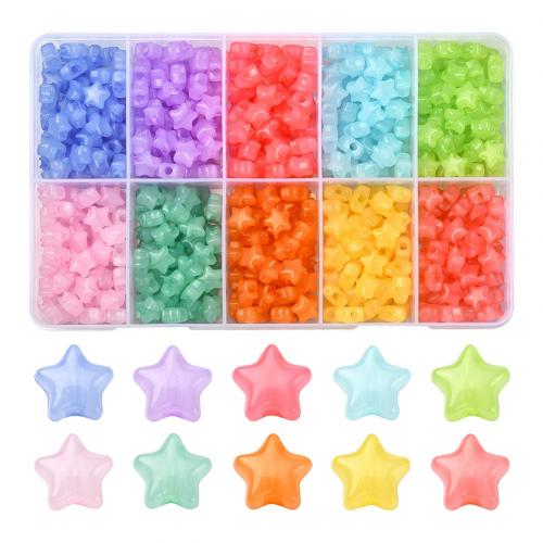 Acrylic Jewelry Set Display Card with Plastic Box Star DIY mixed colors Sold By Box