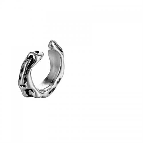 Boucle d'oreille Acier Titane, Placage, bijoux de mode, argent, 18x16mm, Vendu par PC
