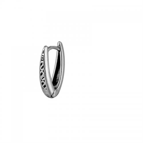 Boucle d'oreille Acier Titane, Placage, bijoux de mode, argent, 12x17mm, Vendu par PC