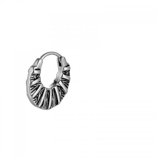 Titan Stahl Ohrring, Titanstahl, plattiert, Modeschmuck, Silberfarbe, 18x18mm, verkauft von PC