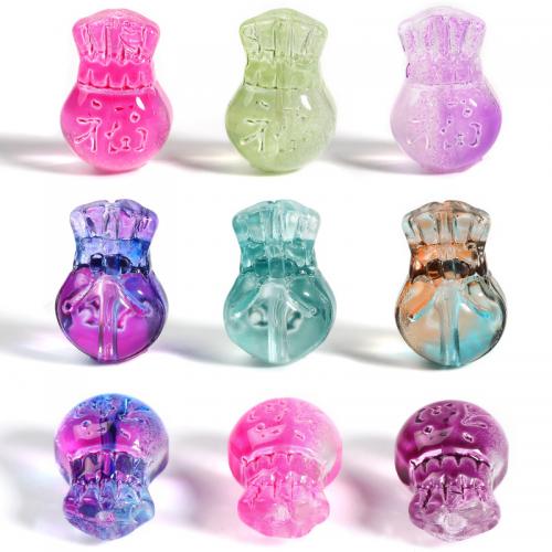 Plattierte Lampwork Perlen, bunte Farbe plattiert, DIY & zweifarbig, keine, 15.20x10.60mm, Bohrung:ca. 1.1mm, ca. 50PCs/Tasche, verkauft von Tasche