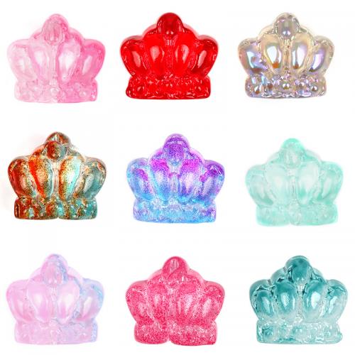 Perles murano plaquées, chalumeau, couronne, Placage coloré, DIY, plus de couleurs à choisir, 12.20x13.80mm, Trou:Environ 1.1mm, Environ 100PC/sac, Vendu par sac
