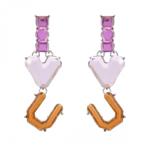 Zinc Alloy Stud Earring with Resin plated fashion jewelry & for woman nickel lead & cadmium free Sold By Pair