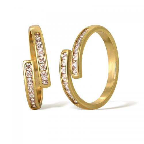 Cubi Circonia Micro Pave anello in ottone, placcato, Micro spianare cubic zirconia & per la donna, dorato, Venduto da PC