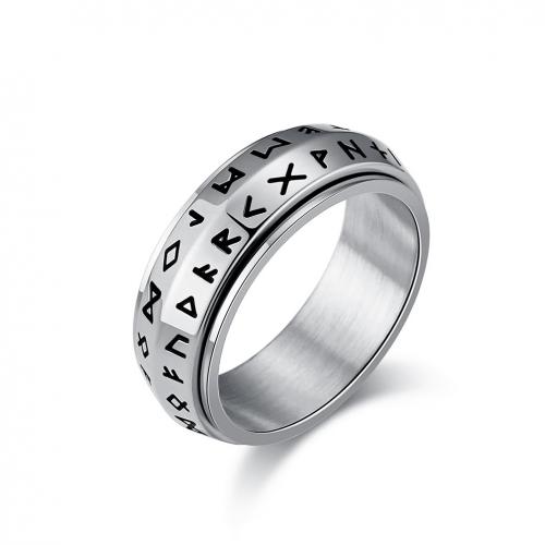 Titanium Čelik Finger Ring, uglađen, bez spolne razlike & različite veličine za izbor & emajl, više boja za izbor, Prodano By PC