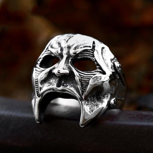 Titanium Steel Finger Ring, Skull, polished, vintage & different size for choice & for man, original color, US Ring Size:7-13, Sold By PC