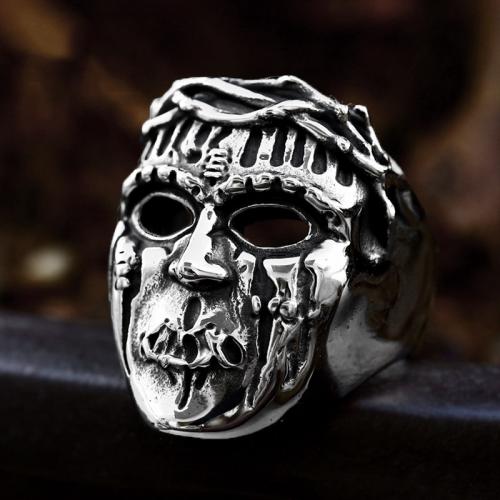 Titanium Steel Finger Ring, Skull, polished, vintage & different size for choice & for man, original color, US Ring Size:7-13, Sold By PC
