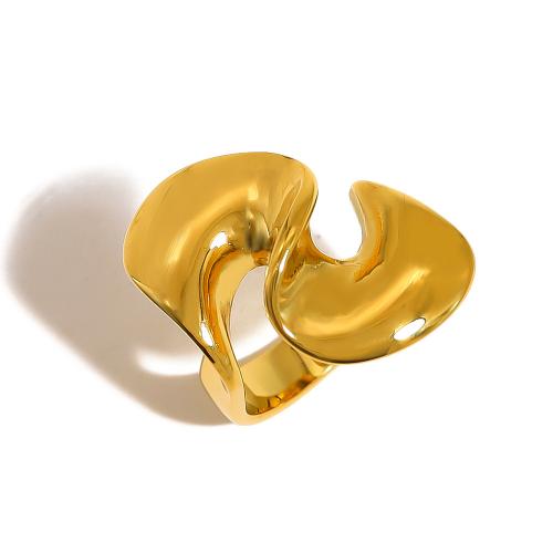 Titantium Steel δάχτυλο του δακτυλίου, Titanium Steel, κοσμήματα μόδας & για τη γυναίκα, χρυσαφένιος, Sold Με PC