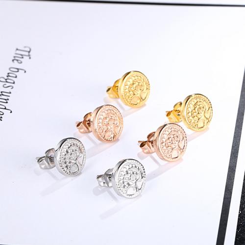 Titanium Steel  Earring, Vacuum Ion Plating, fashion jewelry & for woman, more colors for choice, 10mm, Sold By PC