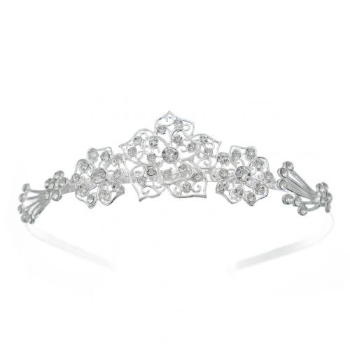 Bridal Tiaras Zinc Alloy silver color plated & for woman & with rhinestone nickel lead & cadmium free Sold By PC
