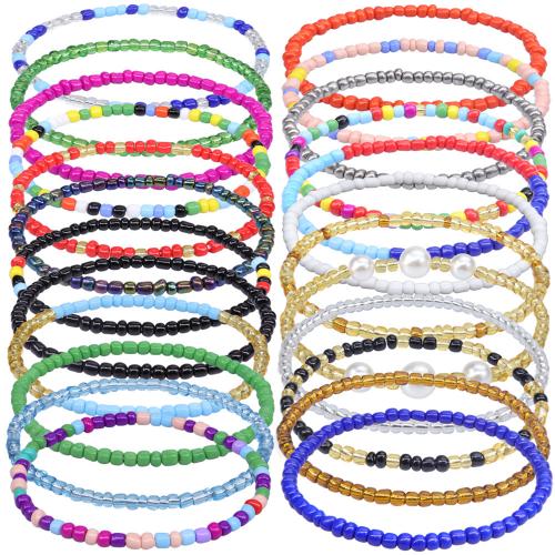 Fashion Jewelry Anklet, Seedbead, with Elastic Thread, more colors for choice, The circumference is 20cm, Sold By PC