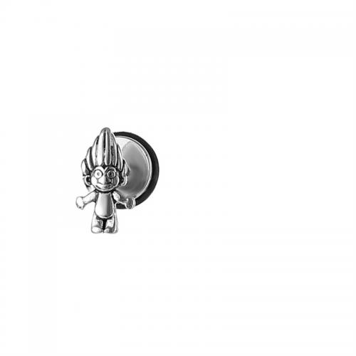 Titan stål örhänge, plated, mode smycken, silver, 6x9mm, Säljs av PC