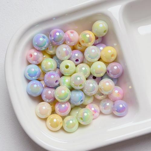 Perline in acrilico placcate, Cerchio, placcato multicolore, DIY & formato differente per scelta & luminoso, nessuno, Appross. 30PC/borsa, Venduto da borsa