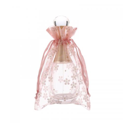 Organza Drawstring Bag, printing, different size for choice & with flower pattern, more colors for choice, Sold By PC