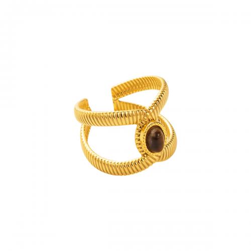 Edelstahl Ringe, 304 Edelstahl, mit Naturstein, Modeschmuck & für Frau, keine, verkauft von PC