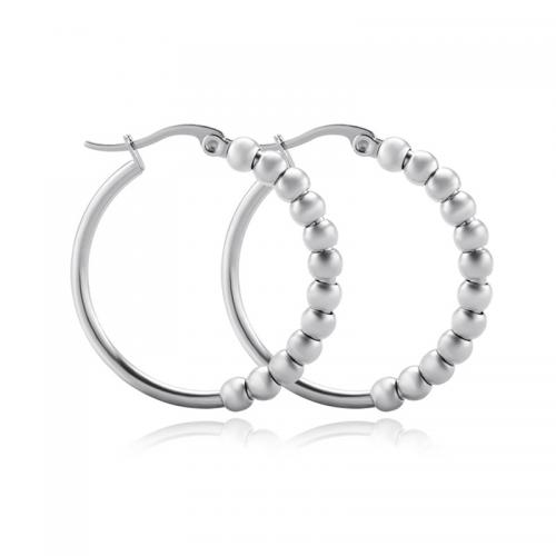 Stainless Steel Hoop Earring 304 Stainless Steel fashion jewelry & for woman original color Sold By Pair