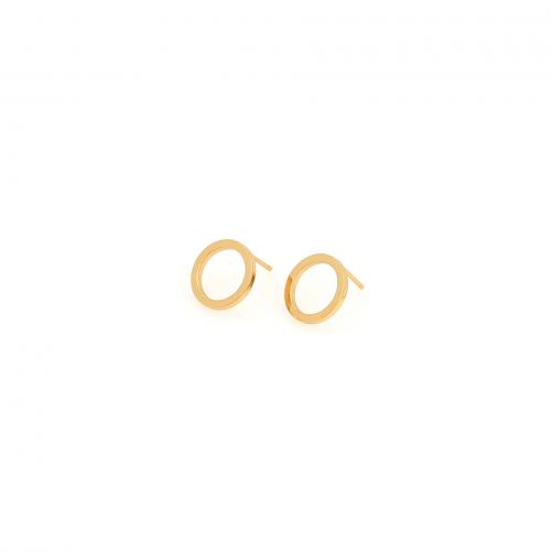 Brass Stud Earring, Donut, 18K gold plated, fashion jewelry & for woman & hollow, nickel, lead & cadmium free, 14x14x12.50mm, Sold By Pair