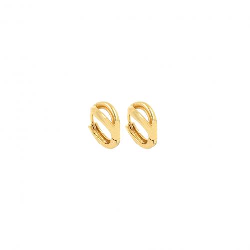 Brass Huggie Hoop Earring, 18K gold plated, fashion jewelry & for woman, nickel, lead & cadmium free, 4x8x15.80mm, Sold By Pair