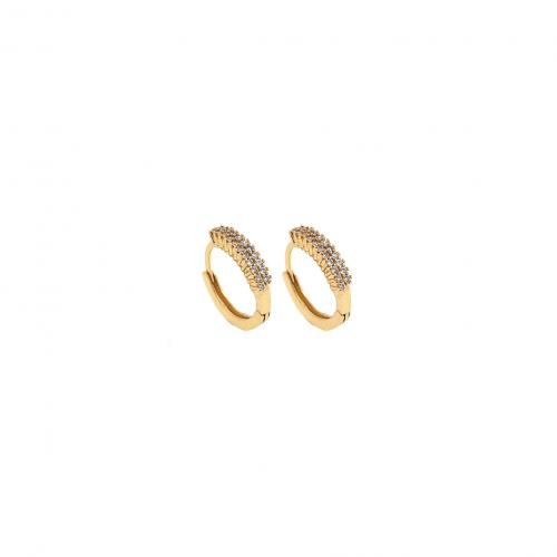 Cubic Zirconia Micro Pave Brass Earring, 18K gold plated, fashion jewelry & micro pave cubic zirconia & for woman, nickel, lead & cadmium free, 17.50x18.50x6.50mm, Sold By Pair