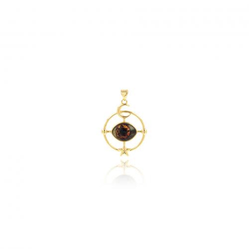 Evil Eye Pendants Brass 18K gold plated fashion jewelry & DIY & enamel & hollow nickel lead & cadmium free Sold By PC
