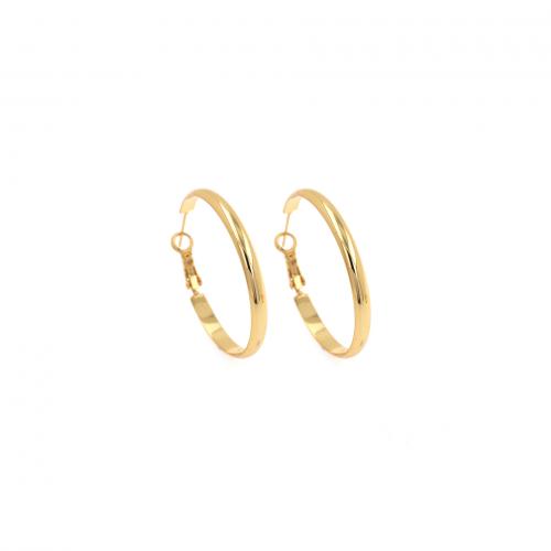 Brass Hoop Earring, 18K gold plated, fashion jewelry & for woman, nickel, lead & cadmium free, 40x40x4mm, Sold By Pair