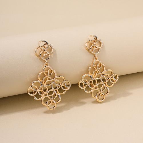 Zinc Alloy Drop Earrings Geometrical Pattern plated fashion jewelry & for woman & hollow Sold By Pair