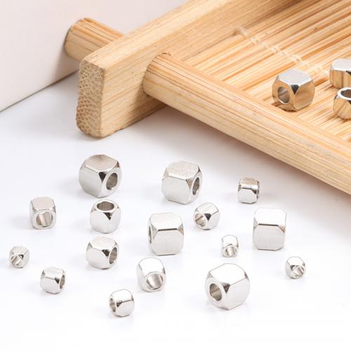 Stainless Steel Spacer Beads, 304 Stainless Steel, Square, electrolyzation, DIY & different size for choice, nickel, lead & cadmium free, Approx 100PCs/Bag, Sold By Bag