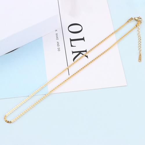 Titanstahl Halskette, mit Verlängerungskettchen von 5cm, Modeschmuck & unisex, keine, 2mm, verkauft per ca. 40 cm Strang