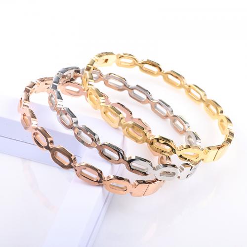 Titanium Steel Bracelet & Bangle, fashion jewelry & Unisex, more colors for choice, perimeter 60mm, width 6mm, Sold By PC