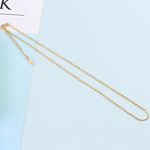 Titanstahl Halskette, mit Verlängerungskettchen von 5cm, Modeschmuck & unisex, goldfarben, 1.50mm, verkauft per ca. 40 cm Strang